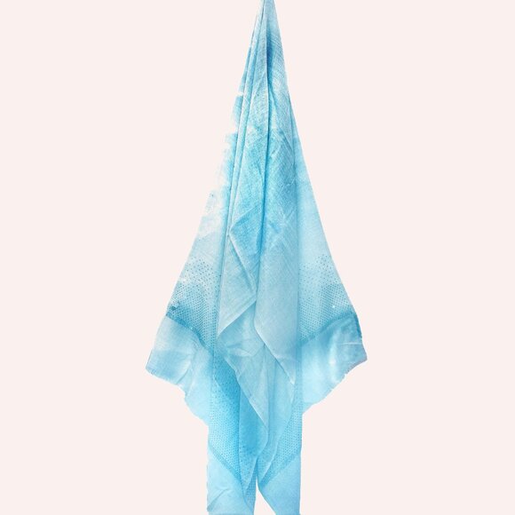 Crystal Embedded Pastel Colour Woolen Silk Scarves - Picture 6 of 16